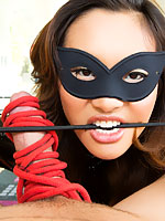 Alina Li holds Jules Jordan's hard cock as hostage